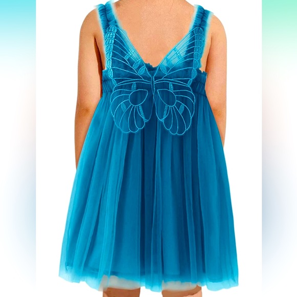 Robe Healthtex 2T Butterfly Dress - Rose, Sans Manches, Longueur Genou, Occasion Très Bon état